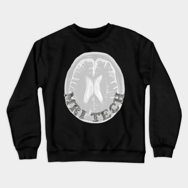 MR Tech Logo with Brain Scan Black BG Crewneck Sweatshirt by Humerushumor